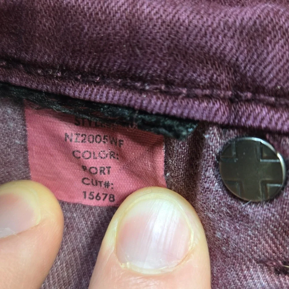 Liverpool Nic and Zoe Black Cherry Red Mid Rise Crop Ankle Skinny Jeans Size 8